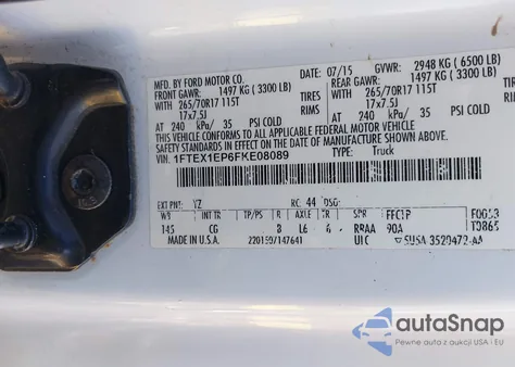 2015 Ford F-150 Xl from USA, damaged, VIN 1FTEX1EP6FKE08089